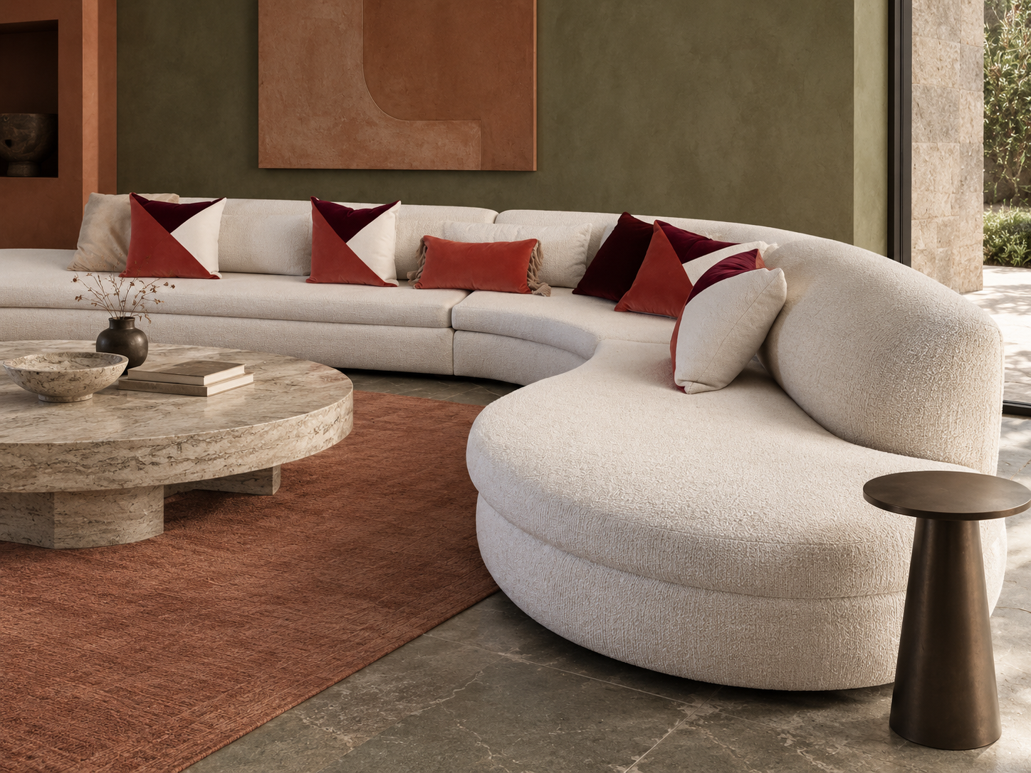 Sala curva fabricada por CABLAN Studio
