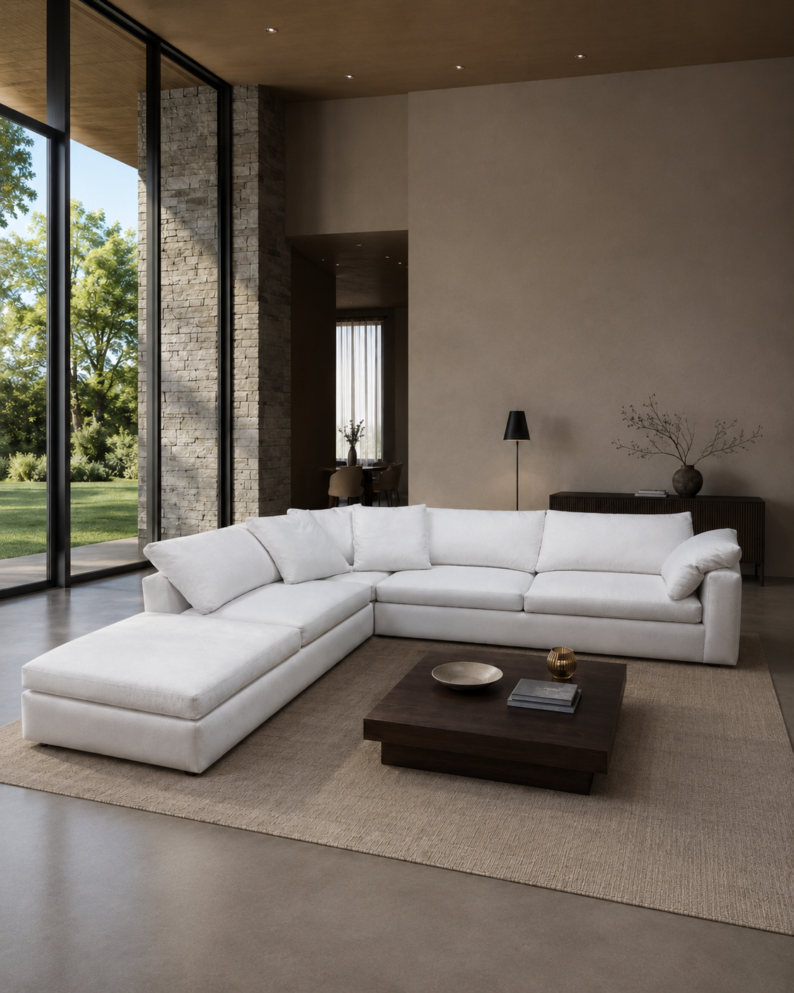 Sala y sofá fabricados por CABLAN Studio